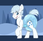 absurd_res big_diaper blue_diaper blue_eyes blue_hair blue_tail blush bubblepuppers clothed clothing diaper diaper_fetish diaper_only double_diamond_(mlp) earth_pony equid equine feral friendship_is_magic hair hasbro hi_res horse male mammal my_little_pony pony poofy_diaper quadruped tail topless wearing_diaper white_body