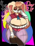 2022 3:4 5_fingers alpha_channel anthro bedroom_eyes big_breasts black_bra black_clothing black_legwear black_stockings black_thigh_highs black_underwear blue_necktie bra breasts brown_body brown_eyes brown_eyeshadow brown_fur brown_nose button_(fastener) character_name cleavage cleavage_cutout cleavage_overflow clothed clothing clothing_lift cuff_links curvy_figure cutout detailed_background digital_media_(artwork) dipstick_ears dress dress_lift ear_markings ears_down english_text eyelashes female fingers floppy_ears front_view fur glistening glistening_breasts glistening_eyes glistening_hair gloves hair hand_on_cheek hand_on_own_cheek handwear hi_res huge_breasts jyto lace lace_bra lace_stockings lagomorph legwear leporid lipstick long_ears looking_away lop_ears makeup mammal mature_female multicolored_ears narrowed_eyes necktie pink_inner_ear pivoted_ears portrait puffy_sleeves purple_blouse purple_clothing purple_dress rabbit red_clothing red_lipstick red_topwear red_vest seductive sega shaded solo sonic_the_hedgehog_(series) standing stockings tan_body tan_fur text thick_thighs thigh_highs topwear underwear vanilla_the_rabbit vest voluptuous white_clothing white_gloves white_handwear wide_hipped_female wide_hips