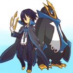 1:1 alternate_species blue_hair cosplay duo empoleon generation_4_pokemon hair hitec human humanized male mammal nintendo pokemon pokemon_(species) short_hair