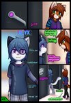 adolescent ailurid android anthro axel_biersack clothing comic dialogue domestic_cat dream_mirage duo english_text felid feline felis hi_res machine male mammal pajamas red_panda robot solo text thought_bubble young