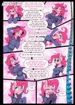 2022 alcorart alternate_species blue_eyes clothed clothing comic conditional_dnp dialogue digital_media_(artwork) english_text equestria_girls equid eyebrows eyelashes eyes_closed female feral friendship_is_magic fur hair hasbro hi_res human humanized long_hair mammal my_little_pony open_mouth pink_body pink_fur pink_hair pinkie_pie_(eg) pinkie_pie_(mlp) speech_bubble square_crossover text url