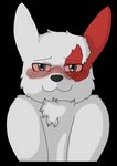 absurd_res alpha_channel black_eyes blush darknetic digital_media_(artwork) feral fur generation_3_pokemon half-length_portrait hi_res male markings nintendo pokemon pokemon_(species) portrait red_body red_fur red_markings red_sclera solo white_body white_fur zangoose zangtober_2020