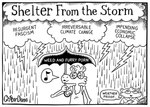 ambiguous_gender anthro artist_name clothing critterdome digital_media_(artwork) duo english_text eyewear glasses mammal monochrome musical_note musical_symbol parody pen political_cartoon politics raining shirt speech_bubble symbol tank_top text the_onion topwear umbrella unknown_species whistling