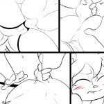 1:1 all_fours anthro anus bent_over bite biting_lip biting_own_lip black_and_white black_and_white_and_red blush butt_slap comic digital_drawing_(artwork) digital_media_(artwork) dildo doggystyle duo erect_nipples eulipotyphlan eyes_closed female female/female female_penetrated female_penetrating female_penetrating_female from_behind_position genitals hedgehog mammal monochrome nipples partially_colored penetration pussy raised_tail rodent sciurid self_bite sex sex_toy slap slypon spanking strapon tail tree_squirrel vaginal vaginal_penetration