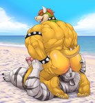 2024 anal anthro anthro_on_anthro anthro_on_bottom anthro_on_top armband back_muscles barazoku beach beard big_butt big_muscles big_penis bowser bracelet butt butt_grab claws cloud collar day deltoids duo erection eyebrows face_in_ass facesitting facial_hair feet felid frottage fur genitals glans hair hand_on_butt hi_res horn huge_butt huge_muscles humanoid_feet humanoid_genitalia humanoid_penis jewelry kneeling koopa looking_back lying male male/male male_on_bottom male_on_top mammal manly mario_bros muscular muscular_anthro muscular_male narrowed_eyes nintendo nude on_back on_bottom on_top open_mouth open_smile oral outside pantherine penile penis plantigrade rimming sand scalie sex sitting_on_another sky smile soles spiked_armband spiked_bracelet spiked_collar spiked_tail spikes spikes_(anatomy) taighet_28 tail teeth thick_arms thick_thighs tiger triceps tuft water