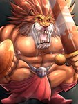 Rating: e
ID: 5620513
Date: 2025-06-04 11:56:12 -0400
Status: active
Score: 10
3:4 abs anthro balls barazoku barely_visible_balls barely_visible_genitalia blush bodily_fluids bottomwear breath brown_mane clothed clothing crazydrak crouching drooling fangs felid front_view fur genitals glistening glistening_eyes hi_res holding_melee_weapon holding_object holding_shield holding_sword holding_weapon leo_(red_earth) lion loincloth looking_at_viewer male mammal mane melee_weapon muscular muscular_anthro muscular_male open_mouth orange_body orange_fur pantherine pecs pubes red_bottomwear red_clothing red_earth red_loincloth red_tongue saliva shield simple_background solo sword teeth tongue topless weapon whiskers yellow_eyes post #5620513