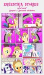 absurd_res accessory alice_goldenfeather_(estories) anthro applejack_(mlp) bangs black_border border canterlot chimera clothing cowboy_hat dialogue discord_(mlp) draconequus ears_down ears_up earth_pony english_text equid equine estories eye_contact feathered_wings feathers female feral fluttershy_(mlp) friendship_is_magic group hair_accessory hasbro hat headgear headwear hi_res horn horse inside looking_at_another male mammal mane_six_(mlp) my_little_pony mythological_creature mythological_equine mythology pegasus pinkie_pie_(mlp) pivoted_ears pony princess_celestia_(mlp) rarity_(mlp) regalia text twilight_sparkle_(mlp) unicorn whispering wide_eyed winged_unicorn wings yellow_body yellow_feathers yellow_wings