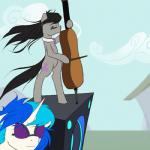 1:1 2016 animated basscannon black_hair blue_sky blush bow_(feature) bow_tie bowed_string_instrument building cello cloud collar cutie_mark day door duo dutch_door earth_pony equid equine eyewear female feral friendship_is_magic fur glasses grey_body grey_fur hair hasbro horn horse house low_res mammal mane mountain multicolored_hair musical_instrument my_little_pony mythological_creature mythological_equine mythology octavia_(mlp) outside pony ponyville red_eyes short_playtime sky speaker street_lamp string_instrument two_tone_hair unicorn vinyl_scratch_(mlp) white_body white_fur wind window wookylee