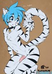 Rating: e
ID: 3280693
Date: 2022-04-15 18:40:34 -0400
Status: active
Score: 662
2020 alternate_species anthro balls blue_eyes blue_hair brown_background collar collar_of_keidranification collar_only collar_tag conditional_dnp dated digital_media_(artwork) felid femboy fluff-kevlar fluffy fur genitals hair humanoid_genitalia humanoid_penis male mammal nude pantherine pawprint_collar_tag penis simple_background solo tail text textured_background tiger tiger_trace trace_legacy twokinds white_body white_fur post #3280693
