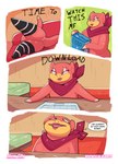 anthro clothing comic dialogue english_text female generation_1_pokemon genitals goopyarts hi_res leggings legwear mostly_nude nintendo pink_body pokemon pokemon_(species) pussy slightly_chubby slowpoke tammy_(goopyarts) text thick_thighs thigh_highs wide_hips