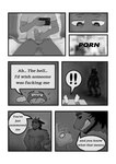 absurd_res anthro comic demon dialogue duo english_text genitals greyscale hi_res lewd_catto male male/male masturbation monochrome profanity size_difference summoning text vermell