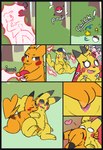 blush captured clothed clothing comic confusion female female/female female_feral feral feral_on_feral fingering forest fur gender_symbol gender_transformation generation_1_pokemon genitals hi_res human human_to_feral kissing male male_feral mammal mtf_transformation nintendo nulloffset outside pikachu plant pokeball pokemon pokemon_(species) pussy question_mark rodent shiny_pokemon species_transformation standard_pokeball symbol tail text transformation translated tree vaginal vaginal_fingering yellow_body yellow_fur