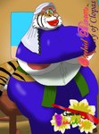 alythewolfcat anthro bible big_breasts breasts clothing costume felid female hi_res huge_breasts lips magazine_page malayan_tiger mammal mature_female nipple_slip orchid_bloom overweight overweight_female pantherine pinup pose solo thick_lips thick_thighs tiger