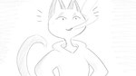 16:9 animal_crossing anthro blush clothing dialogue_in_description digital_drawing_(artwork) digital_media_(artwork) dragonweirdo felid feline female greyscale hands_on_hips happy hi_res hoodie mammal monochrome nintendo olivia_(animal_crossing) simple_background smoke smoking solo topwear white_background widescreen