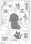 2017 ambiguous_gender anthro comic dialogue domestic_cat doukutsunezumi english_text felid feline felis hard_translated hi_res kemono kuroneko_(doukutsunezumi) mammal monochrome right_to_left text third-party_edit translated translation_edit