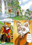 2015 ailurid anthro better_late_than_never comic daigaijin dialogue dreamworks english_text felid female kung_fu_panda male mammal master_shifu master_tigress painting_(artwork) pantherine red_panda text tiger traditional_media_(artwork) watercolor_(artwork)