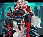 Rating: e
ID: 5619810
Date: 2025-06-04 01:26:12 -0400
Status: active
Score: 34
2025 5_fingers absurd_res alternate_version_at_source animal_mask anthro anus_peek armor asian_mythology beaded_bracelet beaded_jewelry beaded_necklace beads belt big_breasts big_tail biped black_clothing black_coat black_fingerless_gloves black_gloves black_handwear black_legwear black_thigh_highs black_topwear black_underwear blue_claws bracelet braided_hair braided_pigtails breasts camel_toe canid canine cheek_tuft claws clothed clothing coat colored crouching detailed_background dewclaw digital_media_(artwork) digitigrade ear_piercing ear_ring east_asian_mythology facial_tuft female female_anthro finger_claws fingerless_gloves fingerpads fingers fluffy fluffy_tail fox fox_mask fox_spirit front_view full-length_portrait fully_clothed fur gloves hair handwear hi_res huge_breasts humanoid_hands japanese_mythology jewelry katana legwear long_tongue looking_at_viewer magatama mammal mane mask melee_weapon monotone_body monotone_fur monotone_tail mythology neck_tuft necklace open_clothing open_coat open_topwear outside pawpads piercing pigtails pink_inner_ear pink_pawpads pink_tongue portrait pose red_armor red_eyes ring_piercing rope rope_belt samurai shaded shin_guards shoulder_guards sky solo sword tail teal_claws thick_thighs thigh_highs toe_claws toeless_legwear tongue tongue_out topwear tuft underwear warrior weapon white_body white_ears white_fur white_tail yokai zerolativity post #5619810