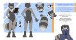 anthro apple_inc. black_hair breasts business_suit businesswear clothed clothing facial_markings female fluffy fluffy_tail frazzled_hair front_view frown fully_clothed genitals hair hair_bun head_markings hi_res ipad logan_hall mammal markings mask_(marking) model_sheet nude procyonid pussy raccoon rear_view small_breasts solo standing striped_markings striped_tail stripes suit tail tail_markings text the-minuscule-task