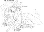 anthro arania armadillo_girdled_lizard asinus carla_(tcitw) claws clothed clothed_feral clothing comic dialogue donkey duo english_text equid equine female feral fur girdled_lizard greyscale hair herm_(lore) hooves jack_(tcitw) lizard male mammal monochrome open_mouth reptile scales scalie sharp_teeth tail tail_tuft teeth text the_cabin_in_the_woods_(arania) toe_claws tuft