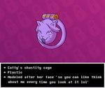 catty_(undertale) chastity_cage chastity_device dracozhilla english_text felid locktober mammal text undertale_(series) zero_pictured