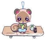 1:1 2020 animal_crossing anthro bench black_eyes blush bodily_fluids box brown_body brown_fur brown_tail clothed clothed_female clothing colored container curled_tail digital_drawing_(artwork) digital_media_(artwork) dress drooling duokhay female female_anthro food fruit fur gift gift_box green_clothing green_dress hi_res holding_food holding_fruit holding_object holding_pear looking_at_food looking_at_object mammal multicolored_body multicolored_fur napkin nintendo on_bench pawpads pear pink_inner_ear pink_mouth pink_pawpads plant pouch_(anatomy) pouch_purse rodent saliva sciurid shaded simple_background simple_shading sitting sitting_on_bench solo star_pupils sylvana_(animal_crossing) tail tree_squirrel two_tone_tail white_background