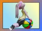 2024 3d_(artwork) accessory aerobics anthro artist_name blender_(artwork) clothing comorito digital_media_(artwork) disney exercise exercise_ball female fitness headband hi_res judy_hopps lagomorph latex leg_warmers leggings legwear leotard leporid mammal rabbit solo wristband zootopia