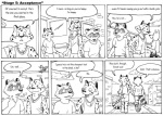 2008 aiden_harris anthro avian bird black_and_white cheetah closet_coon comic dialogue duma_matambo duo_focus english_text felid feline group leafdog male mammal monochrome pen_(artwork) procyonid raccoon tail text traditional_media_(artwork)