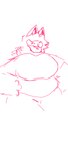 absurd_res angry anthro belly big_breasts breasts canid canine canis exoworo female hi_res labirhin mammal monochrome overweight overweight_female pink_and_white sketch slightly_chubby solo wolf