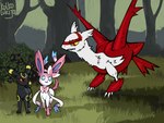 Rating: s
ID: 5508164
Date: 2025-04-16 14:58:03 -0400
Status: active
Score: 15
absurd_res black_body black_fur blue_eyes claws eeveelution feral forest forest_background fur generation_2_pokemon generation_3_pokemon generation_6_pokemon green_grass group grumpy hi_res kolkolukija latias legendary_pokemon male nature nature_background nintendo plant pokemon pokemon_(species) red_body red_eyes red_fur shrub simple_background sketch sketch_background smile standing sylveon tree trio umbreon white_body white_fur post #5508164