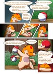 comic darrow0 dialogue english_text forest generation_2_pokemon hi_res nintendo plant pokeball pokemon pokemon_(species) quilava speech_bubble text tree yuel