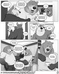 4:5 4_fingers age_difference anthro ardent_(misterstallion) bear beverage bottomwear calvin_(misterstallion) canid canine canis clothed clothing comic container cup dialogue english_text father_(lore) father_and_child_(lore) father_and_son_(lore) fingers fully_clothed fur group hand_behind_head hi_res inside kitchen larger_male male mammal misterstallion monochrome older_male open_mouth open_smile pants parent_(lore) parent_and_child_(lore) parent_and_son_(lore) robe shirt sid_(misterstallion) size_difference smaller_male smile son_(lore) speech_bubble t-shirt tea tea_cup teeth text topwear trio wolf younger_male