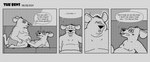 2024 anthro barnem belly big_belly blush clothing comic dialogue duo english_text hi_res lying male male/male mammal monochrome moobs murid murine nipples overweight overweight_male rat rodent sitting text underwear