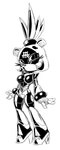 2024 afrosoricid anthro black_and_white breasts chaoscroc eggman_empire eggman_logo female hi_res high_heeled_feet idw_publishing machine mammal medium_breasts monochrome robot sega simple_background sketch solo sonic_the_hedgehog_(comics) sonic_the_hedgehog_(idw) sonic_the_hedgehog_(series) standing surge_the_tenrec tenrec white_background