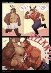 Rating: q
ID: 5601094
Date: 2025-05-26 22:52:17 -0400
Status: active
Score: 42
abs absurd_res anthro antlers areola armpit_hair barazoku belt body_hair bottomwear bread brown_body bumping cervine chest_tuft clothing clothing_pull comic deer don_(toragoru) duo english_text food fur garter_belt garter_straps hi_res horn kilt legwear lius_(toragoru) male male/male mammal motion_lines multicolored_body multicolored_fur muscular muscular_anthro muscular_male necktie new_world_deer nipples pecs profanity red_deer reindeer running screaming side_view simple_background speech_bubble surprise tail text toast_in_mouth toragoru towel tuft watermark post #5601094
