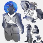 1:1 anthro belt bottomwear bovid butt caprine ceschi clothing coffee_stain_studios crop_top cross-popping_vein denim denim_bottomwear denim_clothing ear_piercing ear_tag emanata epic_games female flexing flexing_bicep fortnite fur goat goat_simulator grey_body grey_fur horizontal_pupils horn jeans mammal multiple_poses muscular muscular_anthro muscular_female pants pecs piercing pilgor_(goat_simulator) pose pupils scut_tail shirt short_tail sketch_page solo tail text text_on_clothing text_on_topwear tongue tongue_out topwear yellow_eyes