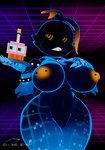 2022 3d_(artwork) absurd_res animatronic anthro areola avian big_breasts bird black_sclera blue_body bracelet breasts chicken cupcake_(fnaf) digital_media_(artwork) female five_nights_at_freddy's five_nights_at_freddy's_2 five_nights_at_freddy's_ar galliform gallus_(genus) genitals geodat64 grid_ceiling grid_floor hand_on_breast hi_res highlights_(coloring) highscore_toy_chica_(fnaf) jewelry machine mammal multicolored_body navel nipple_piercing nipples nude orange_areola orange_nipples pattern_background phasianid piercing pussy robot scottgames sharp_teeth simple_background solo square_grid teeth thick_thighs toy_chica_(fnaf) two_tone_body ultra_custom_night