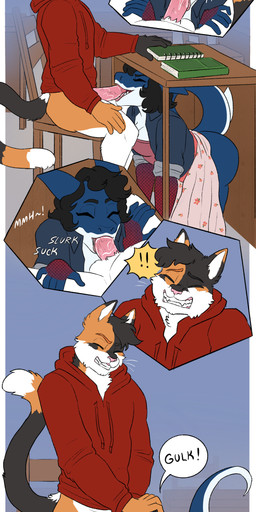 Rating: e
ID: 5660319
Date: 2025-06-22 12:45:49 -0400
Status: active
Score: 52
absurd_res all_fours anthro anthro_on_anthro anus arm_tattoo balls black_body black_fur black_hair blue_body blue_skin bodily_fluids book bottomwear bottomwear_down calico_cat chair cheek_tuft classroom cleavage_cutout clothed clothing cocky cocky_smile comic comic_panel cum cum_drip cum_in_mouth cum_inside cum_on_balls cutout denim denim_clothing denim_jacket denim_topwear desk domestic_cat dress dripping dripping_pussy dripping_wet duo ear_fins erection exclamation_point exhibitionism exposed_ass eyelashes eyes_closed facial_tuft felid feline felis fellatio female fin first_person_view fish fluffy fluffy_chest fluffy_ears fluffy_hair forced_deepthroat fur furniture gag gagged genital_fluids genitals giggling hair hand_on_desk hand_on_head hands_on_legs hands_on_thighs hi_res holding_still humming hunter_(hhdrawer) jacket licking maebeasheep male male/female mammal marine neck_tuft on_chair oral orange_body orange_fur pants pants_around_ankles pants_down pants_on_floor partially_clothed penile penis penis_lick pulled_by_another raised_clothing raised_dress raised_tail rolled_up_sleeves school sex shark sharp_teeth short_hair sitting sitting_on_chair slurping spread_legs spreading standing stealth_sex table tail tail_fin tattoo teacher_on_student teasing_with_mouth teeth thick_eyelashes tip_tease tongue tongue_out tongue_out_fellatio topwear tuft under_table white_body white_fur worried worried_look post #5660319