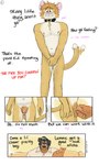 2022 3:5 5_fingers age_difference anthro base_three_layout biped black_body black_collar black_fur black_hair black_nose blockage_(layout) blush brown_body brown_fur canid canine canis chuck_(p_rindustries) circumcised clothed clothing collar comic covering covering_crotch covering_self dialogue digital_drawing_(artwork) digital_media_(artwork) domestic_cat domestic_dog embarrassed english_text felid feline felis fingers four_frame_image fur genitals hair hand_over_crotch hi_res horizontal_blockage male male/male mammal mastiff molosser nipples nude older_male p_rindustries penis pink_nose profanity rottweiler simple_background size_difference small_penis smile submissive submissive_male tabby_cat text three_row_layout tuft white_background will_(p_rindustries)