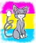 2019 blush digital_media_(artwork) eyewear fan_character felid feline female feral generation_4_pokemon glameow glasses lgbt_pride looking_at_viewer mammal nintendo pansexual_pride_colors pokemon pokemon_(species) pokemon_mystery_dungeon pride_color_background pride_colors rymherdier ryn_purrawri simple_background smile solo spike_chunsoft wanderlust whiskers