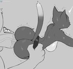 2023 anthro big_breasts big_butt big_penis bodily_fluids breasts butt cooliehigh death_(puss_in_boots) domestic_cat dreamworks duo felid feline felis female female_penetrated genitals hi_res kitty_softpaws male male/female male_penetrating male_penetrating_female mammal monochrome motion_lines penetration penis puss_in_boots_(franchise) sex size_difference smaller_penetrated solo_focus sweat tight_fit vein veiny_penis