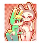 2024 animal_crossing anthro anus butt dotted_background duo genitals genji_(animal_crossing) handjob heart_eyes heart_symbol hi_res lagomorph leporid male male/male mammal nintendo nude pattern_background penile penis rabbit sasha_(animal_crossing) sex simple_background smile star_eyes tophatmahoney