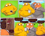 adventure_time anthro bear black_speech_bubble canid canine canis cartoon_network clothing coffee_mug color_coded_text comic dialogue domestic_dog english_text father_(lore) father_and_child_(lore) father_and_son_(lore) fur hi_res hybrid jake_the_dog jermaine_the_dog kim_kil_whan ladder male mammal moobs nipples orange_body orange_fur orange_text outside overweight parent_(lore) parent_and_child_(lore) parent_and_son_(lore) pink_nipples pup_(adventure_time) rainicorn son_(lore) text trashtoonz trashtoonz_(character) underwear yellow_body yellow_fur yellow_text