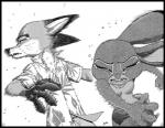 2017 aloha_shirt anthro bodily_fluids borba canid canine clothed clothing comic crying disney duo female fox fur hi_res i_will_survive_slap judy_hopps lagomorph leporid male mammal meme meme_origin monochrome nick_wilde pattern_clothing pattern_shirt pattern_topwear rabbit red_fox screentone shirt slap smack tears topwear true_fox zootopia