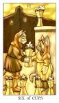 anthro blonde_hair boots building card card_template clothed clothing container cup cups_(tarot) domestic_cat duo felid feline felis female feralise flower food footwear fortune_telling fur gloves grey_body grey_fur hair handwear male mammal minor_arcana outside plant rynnie_(character) shoes six_of_cups_(tarot) sky sun tarot tarot_card white_body white_fur young