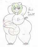 balls big_balls big_breasts big_butt big_penis breasts butt chasey_ultra_beast_goodra domestic_pig genitals green_hair gynomorph hair hi_res intersex mammal nipples peach_(disambiguation) penis solo suid suina sus_(pig) thick_thighs wolfespada