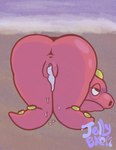 2024 after_sex anthro anus bent_over blush bodily_fluids butt cephalopod cum cum_drip cum_inside digital_drawing_(artwork) digital_media_(artwork) dripping female feral generation_2_pokemon genital_fluids genitals hi_res jellybeankofi leaking_cum marine mollusk nintendo octillery open_mouth pokemon pokemon_(species) pussy sex simple_background solo tentacles