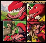 2011 american_dragon:_jake_long anthro anthro_pred black_claws bodily_fluids claws clothed clothing cloud comic covered_in_saliva disney dragon duo english_text extreme_size_difference face_lick falling gaping_mouth grabbed green_hair hair heart_symbol human human_prey imminent_vore jake_long larger_pred licking male male/male male_pred male_prey mammal mythological_creature mythological_scalie mythology onomatopoeia open_mouth outside plant raave red_body red_scales saliva saliva_string scales scalie scared sharp_teeth size_difference skull_symbol sky smaller_prey sound_effects struggling struggling_prey tan_(artist) teeth text to_be_continued tongue tongue_out tree uvula ventral_scales vore wet yellow_body yellow_scales