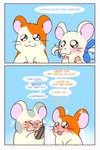 2:3 bijou_(hamtaro) blush cricetid crushpepper dialogue digital_media_(artwork) english_text hamster hamtaro hamtaro_(series) hi_res male male/male mammal oxnard_(hamtaro) rodent sunflower_seed tagme text