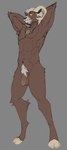 2024 abs absurd_res anthro armpit_hair athletic athletic_anthro athletic_male balls body_hair bovid bovid_horn brown_body brown_fur caprine caprine_horn chest_tuft digital_media_(artwork) foreskin fur genitals hair hands_behind_head hi_res hooves horn long_foreskin looking_at_viewer male mammal navel nude nude_anthro nude_male penis pose pubes pumari sheep sketch smile solo standing tight_foreskin tuft unretracted_foreskin white_hair