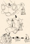 3_toes 4_fingers anthro boo_(mario) bowser business_suit businesswear clothed clothing eyebrows falling feet fingers floating_head_creature formal_clothing formal_wear fully_clothed garouzuki group kamek koopa magikoopa male mario_bros monochrome nintendo pushing reptile scalie shell sketch spiked_shell spikes spikes_(anatomy) suit thick_eyebrows toes